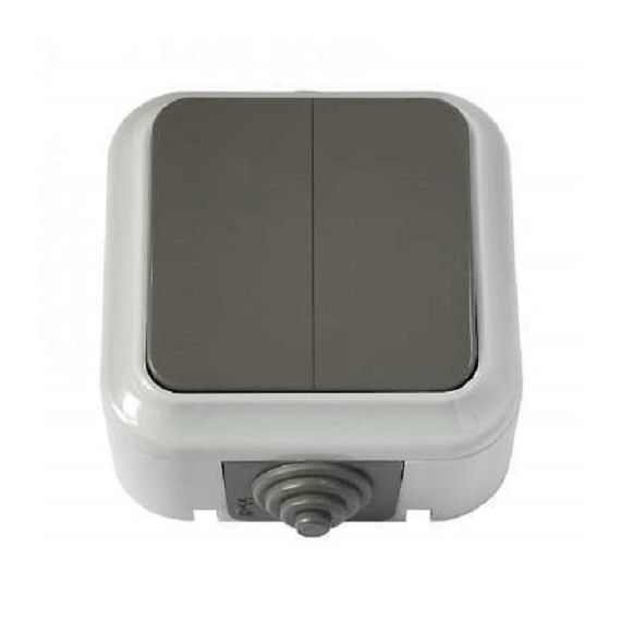 Выключатель 2кл. о/п IP54 серый Пралеска Аква А56-224 (03)серый