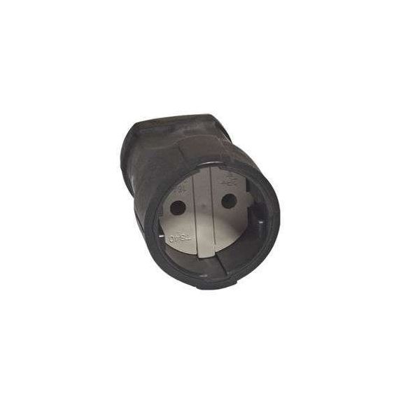 Штепсель каучук без заземления черное ПВХ обливн."УНИВЕРСАЛ"  19107