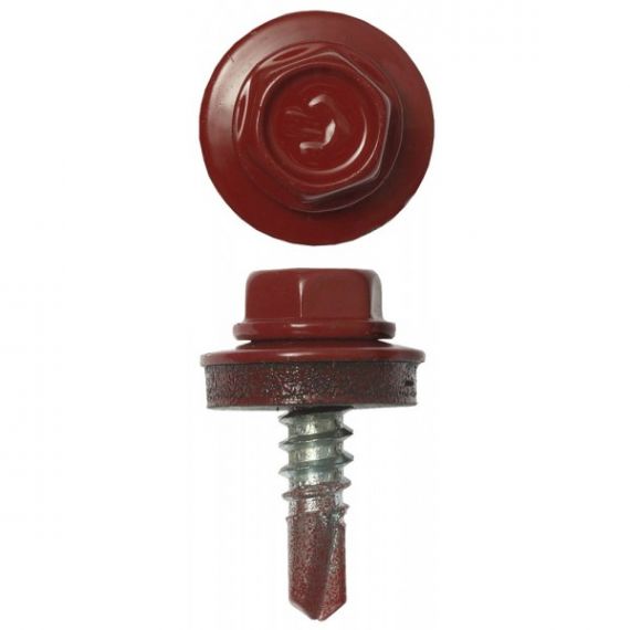 Саморезы кровельн.5,5*19 рубиново-красный