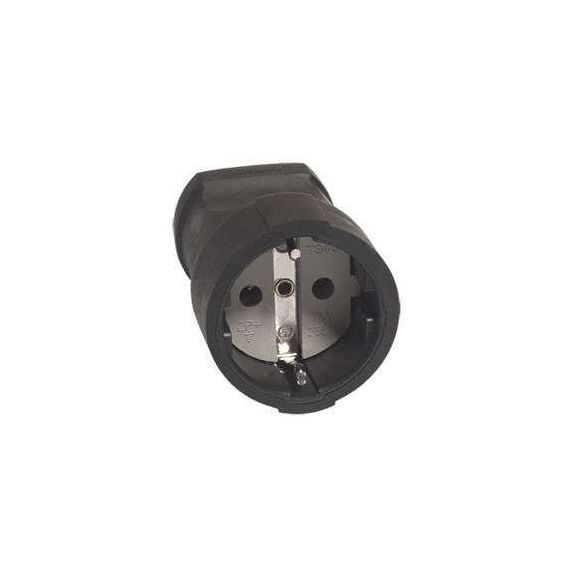 Штепсель каучук с заземлением черное ПВХ облив.16А "УНИВЕРСАЛ"  19108