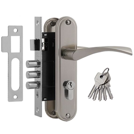 Замок врезной 700А мат.никель 61,5 мм 19201