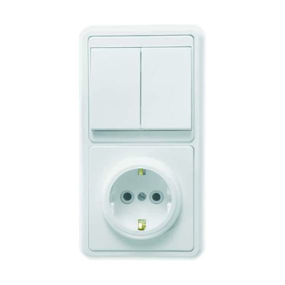 Блок БКВР-032 Бэлла (2-кл. выкл. + розетка с заземл.) бел. 5831/ 22594