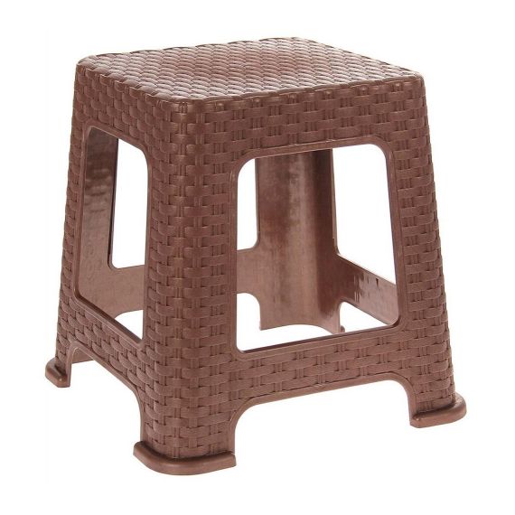 Табурет 340х340х330 мм, коричневый, сиденье квадратное, малый, Violet, Ротанг, 220101