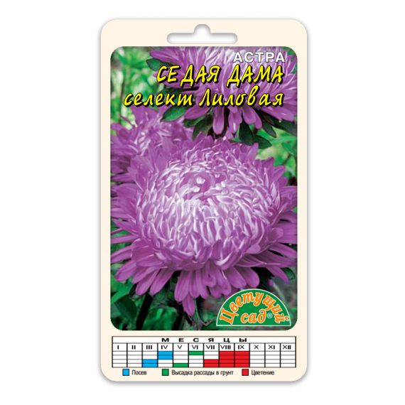 Семена Цветущий Сад Астра Седая дама Лиловая 0,05г