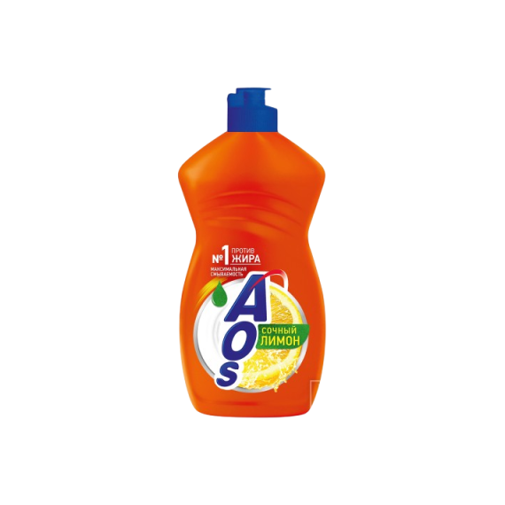 Жидкость для мытья посуды AOS 450гр Лимон  1514-3