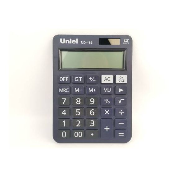 Калькулятор Uniel UD-183BK синий черный