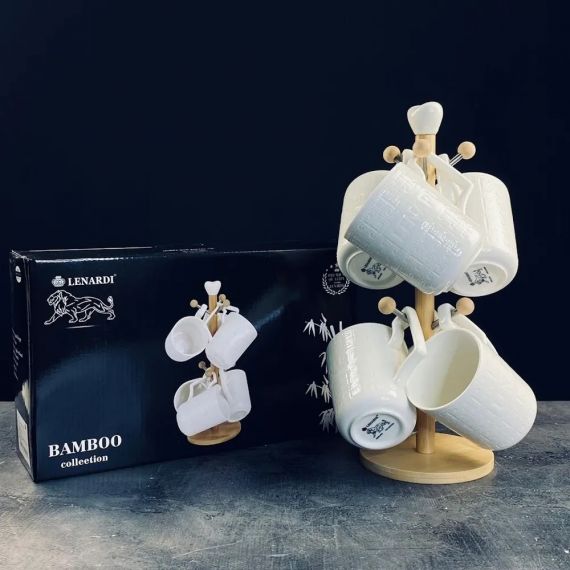 Набор из 6 кружек 320мл BAMBOO на подставке 140-117