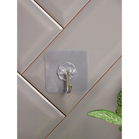 Крючок-наклейка, 6x6.5x2 см, цвет прозрачный 5041039