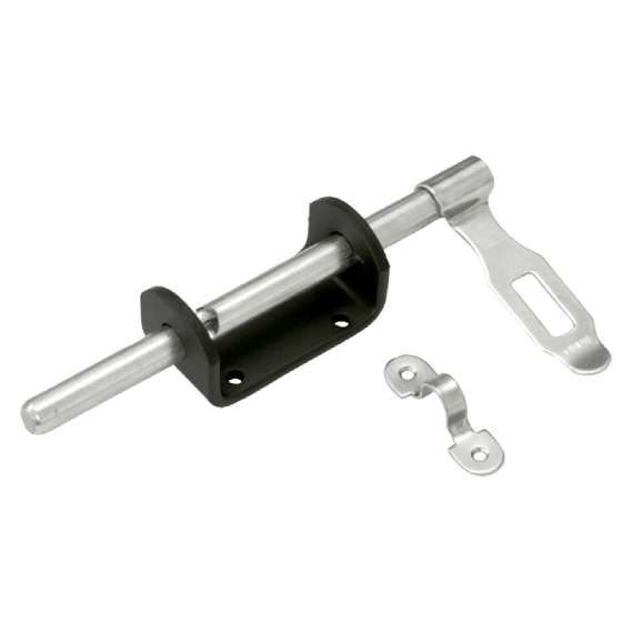 Засов воротный с накладкой 190мм черный ДОМАРТ  ш034