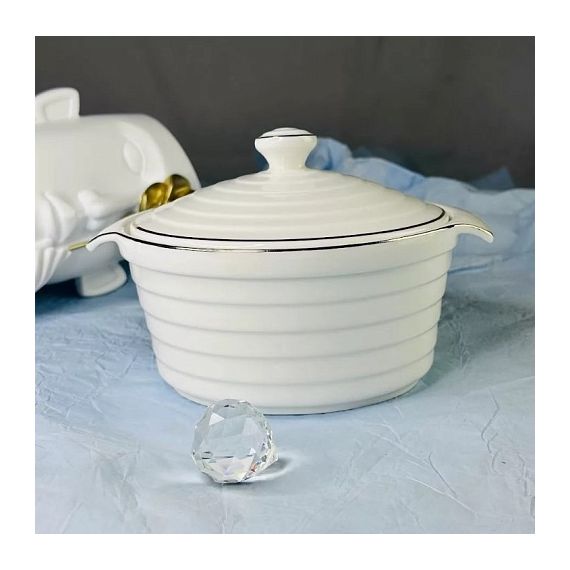 Салатник круглый 19см с крышкой Фарфор 142-146, изображение 2