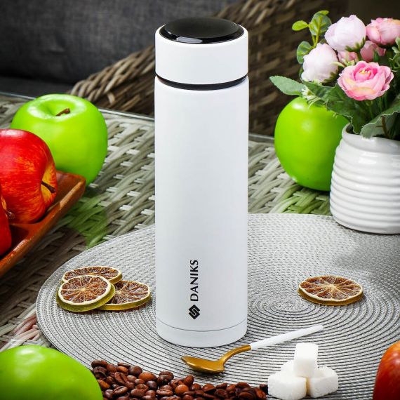 Термос нерж, 0.48 л, Daniks, колба нерж, с датчиком, бел, SL-155H-white soft, изображение 2