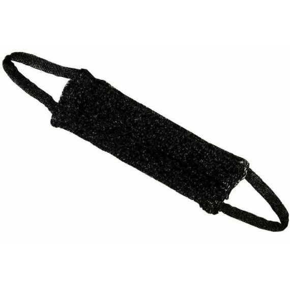 Мочалка банная мужская с ручками "Пояс" черная (36 см без ручек) 9463024