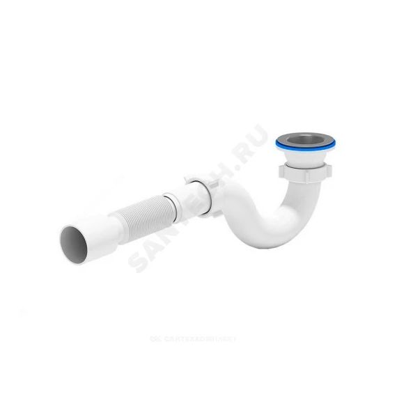 Сифон для поддона АНИпласт 1 1/2"х40 труб 1  1/2*50 гофра 40*50 нерж/сетка Е115  025-0104