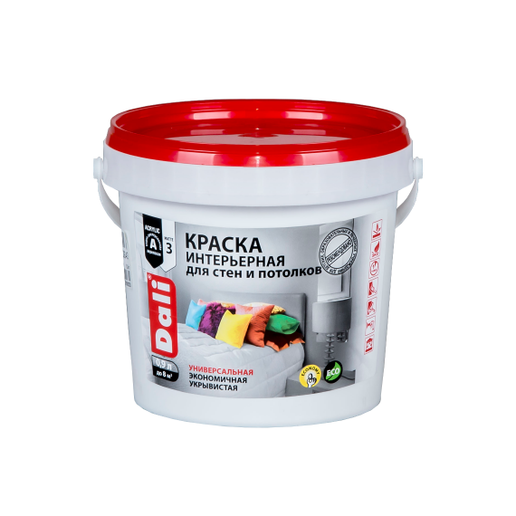 Краска акрил.ДАЛИ интерьерная 0,9л д/стен и потолков  28234