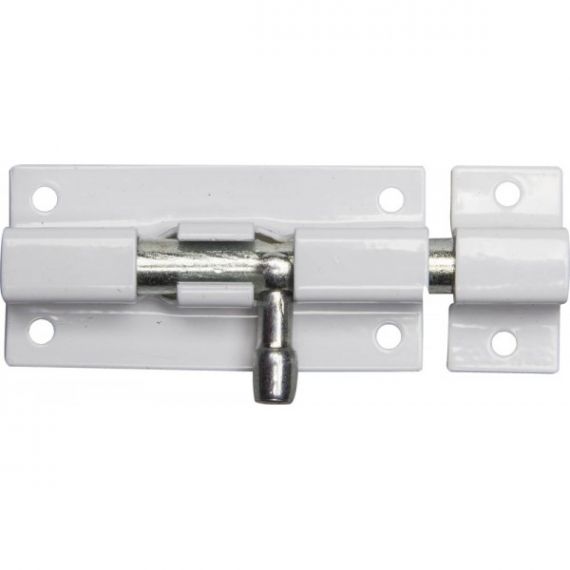 Задвижка накладная ШП-60 БЦ цвет белый/цинк 60мм  37751-60