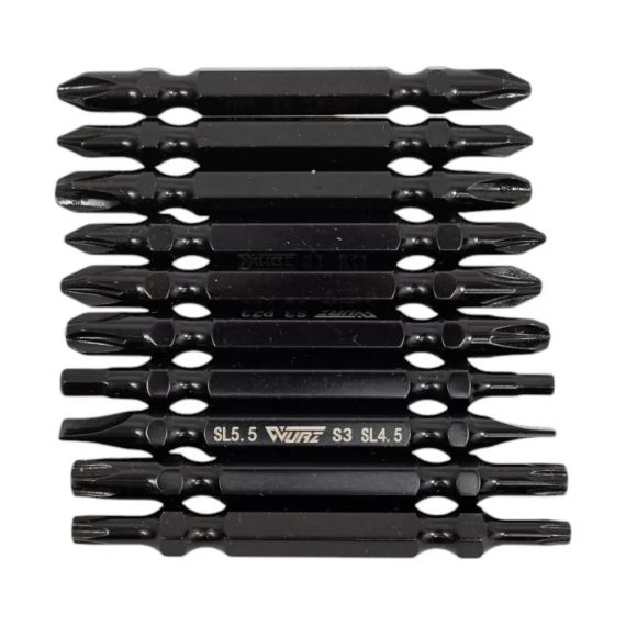 Набор магнитных двусторонних бит WURZ S3 65мм 10шт  4202