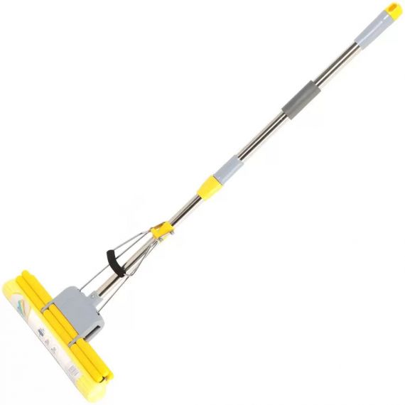 Швабра МОП губка, ПВА, 125х33 см, с двойным отжимом, тел. ручка, Марья-искусница, 321862