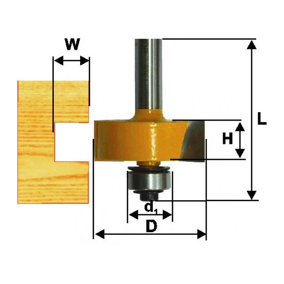 Фреза кромочная фальцевая ЭНКОР 38,1х13 хв.8мм  46327/9302
