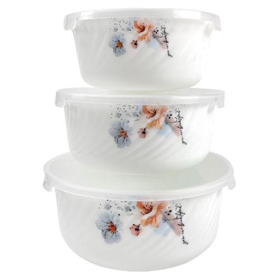 Набор салатников JEWEL Мираж 3 предмета с крышкой стеклокерамика ПС00102-58