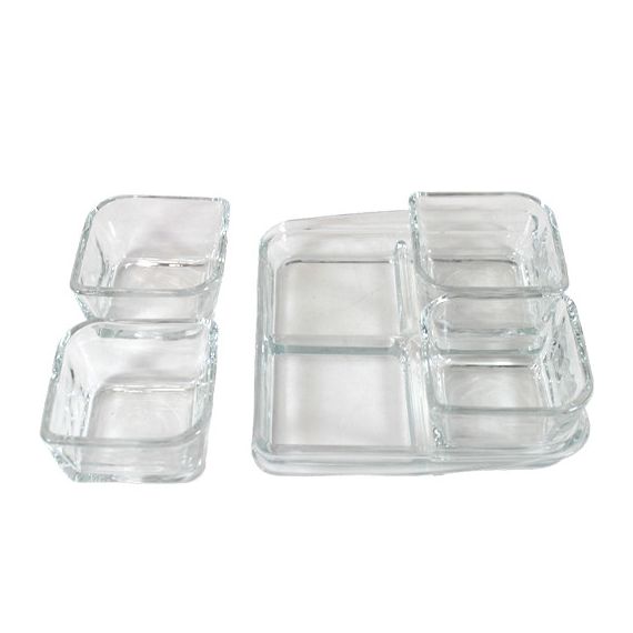 Менажница 4-х секционная BAROQUE  на подставке, в подарочной упаковке  PD1312GCL