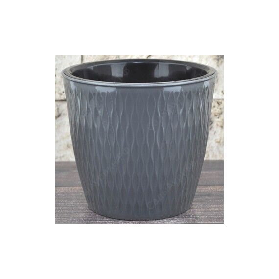 Кашпо со вставкой КЕРАМА 8,5л графит  711970