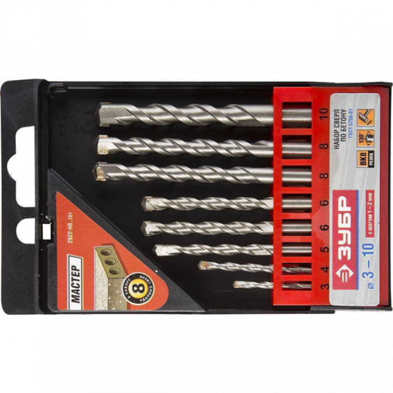 Набор сверл по бетону Зубр Профи 8шт. 2922-H8