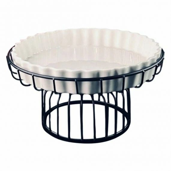 Блюдо 24см на метал.подставке Фарфор 142-149