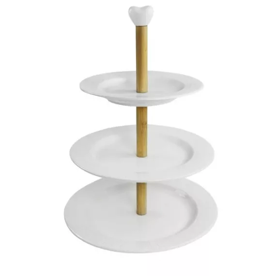 Трехъярусная этажерка 25,5/23,5/19,5см BAMBOO Фарфор 140-135, изображение 2