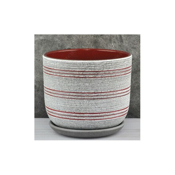 Горшок Бук Лофт серо-красн. 15см  656127