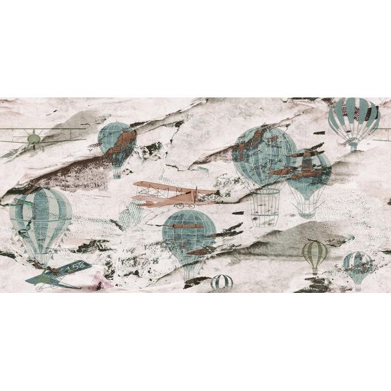 Обои флиз ДИРИЖАБЛЬ гор тисн 1,06*10м бело-беж бирюзов 8890-2