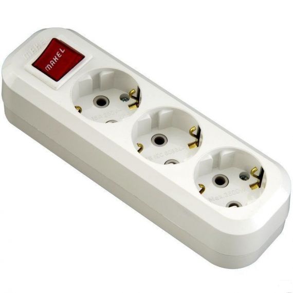 Колодка 3гн.с/з МАКЕЛ MGP211 с выключ. 07654