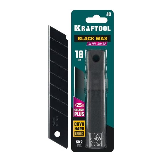 Лезвия KRAFTOOL BLACK MAX 18мм 10шт  09602-18-S10