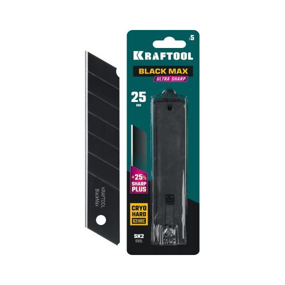 Лезвия KRAFTOOL BLACK MAX 25мм 5шт  09602-25-S5