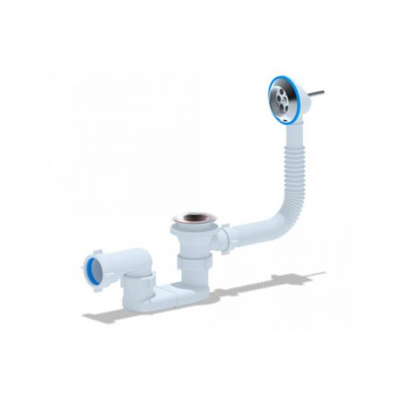 Сифон для ванны Ани Пласт Е050 1½"х40 плоск проб/цеп нерж/сетка  025-0545