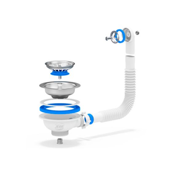 Выпуск мойки г/пер 3½" нерж/сетка АНИ Пласт N320S  025-0638