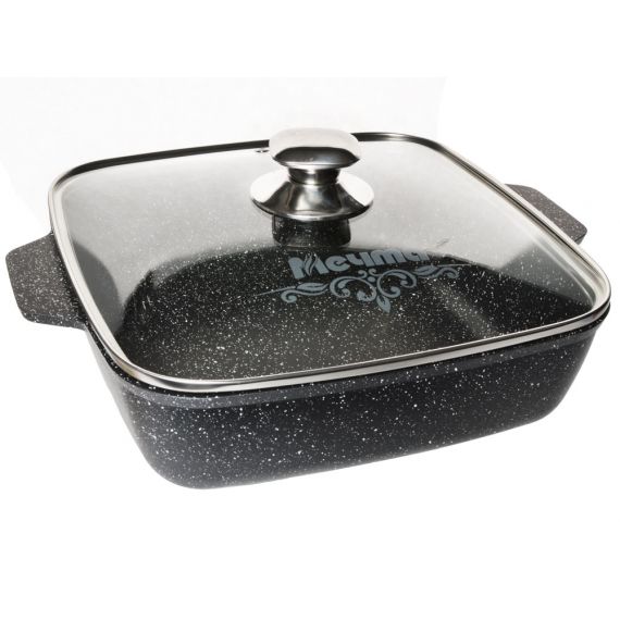 Жаровня 26*26см квадратная Гранит black 38802