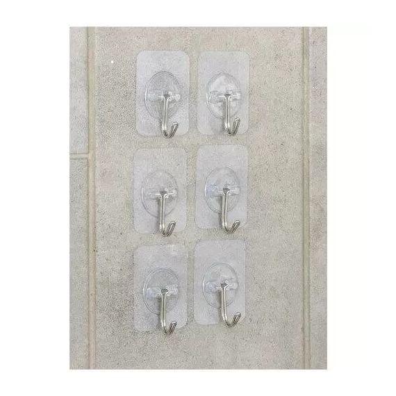 Набор крючков на липучке Классика 6шт прозрачные 7089053