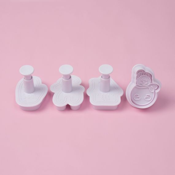 Формы для печенья «Зимняя сказка», набор 4 шт., новогодние, пластик, 10708299