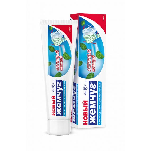 Зубная паста НОВЫЙ ЖЕМЧУГ сильная мята 125мл  17372