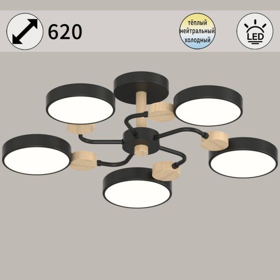 03326-0.3-05 BK+WOOD светильник потолочный