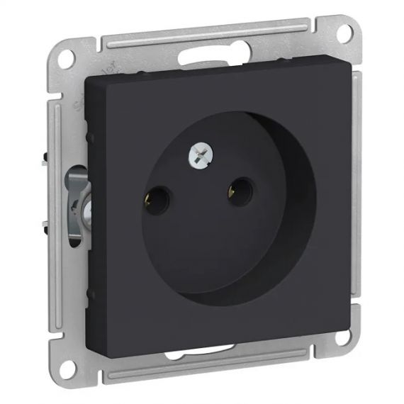 Механизм розетки 1-м без заземл. 16А карбон ATLAS DESIGN ATN001041/ 465520