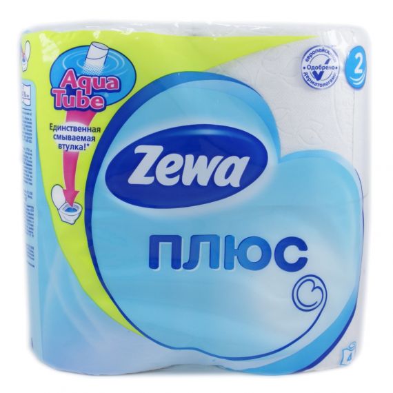 Бумага туалетная ZEWA+ 4шт