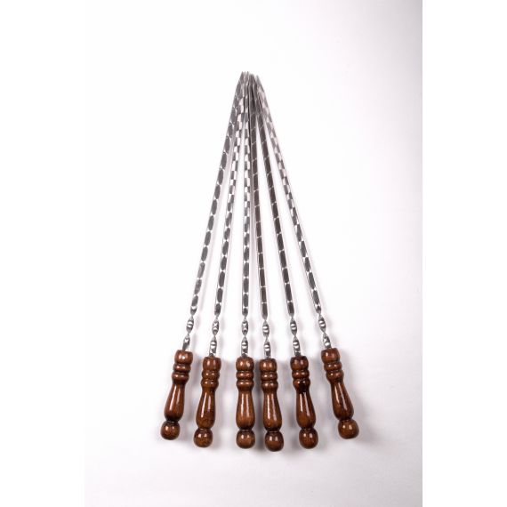 Шампуры 770*12мм с деревянной полир.ручкой 6шт  SM-97/ 872202