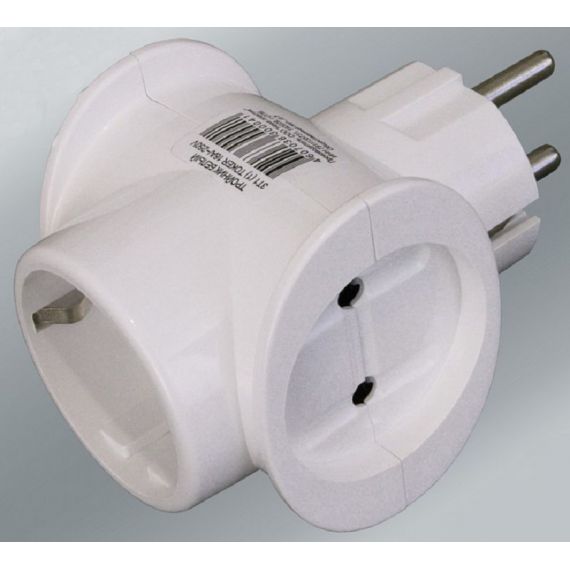 Тройник 3Т1-16А белый  ТОКЕР 250В