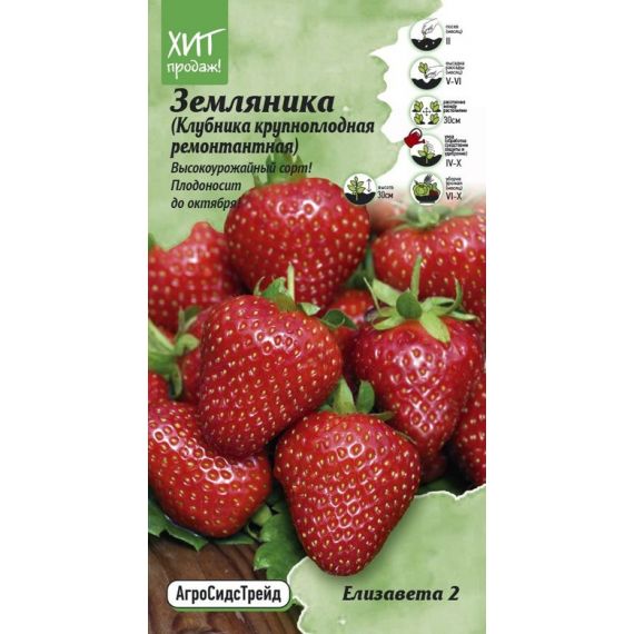 Семена АСТ Земляника (клубника) Елизавета 2 ремонтантная 0,02г
