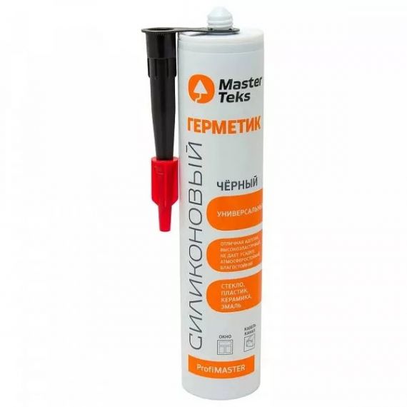 Герметик силиконовый MasterTeks Profimaster черный 290мл  53385