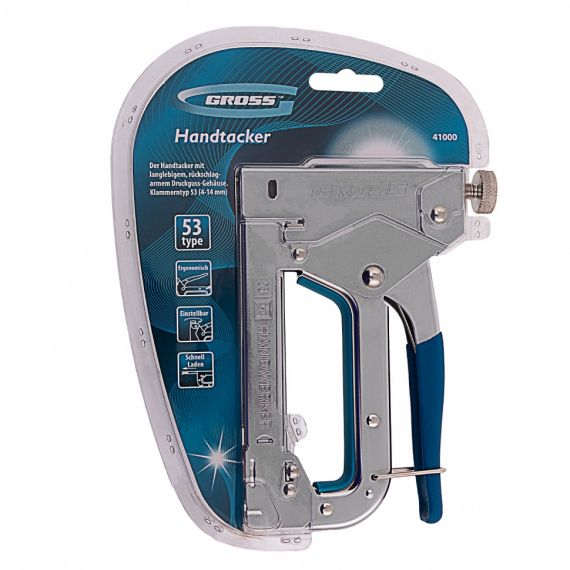 Степлер мебельный регулируемый (Handwerker) тип скобы 53, 4-14 мм Gross 41000