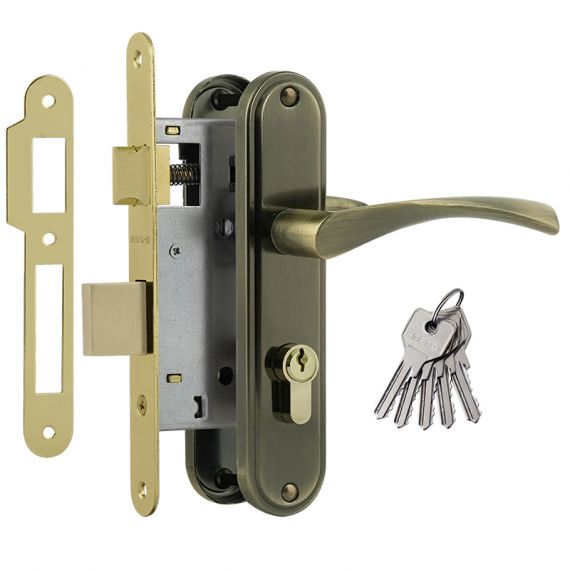 Замок врезной 700А старая бронза 55 мм  19147