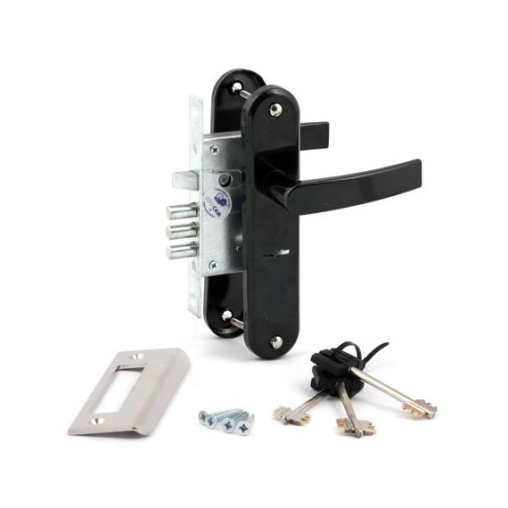 Замок врезной РЯЗАНЬ ЗВ 9-8/13 (черный) *арт.76704*  6376***