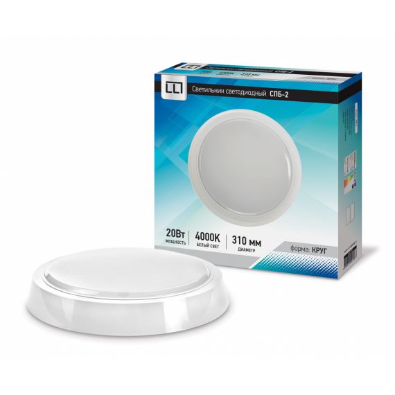 Светильник LED СПБ-2-КРУГ 20Вт 1600Лм IP40 250мм белый  IN HOME 0655